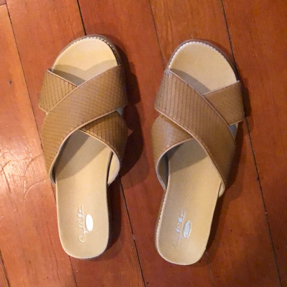 Dr. Scholl's Leather Deco Snake Slide Sandals